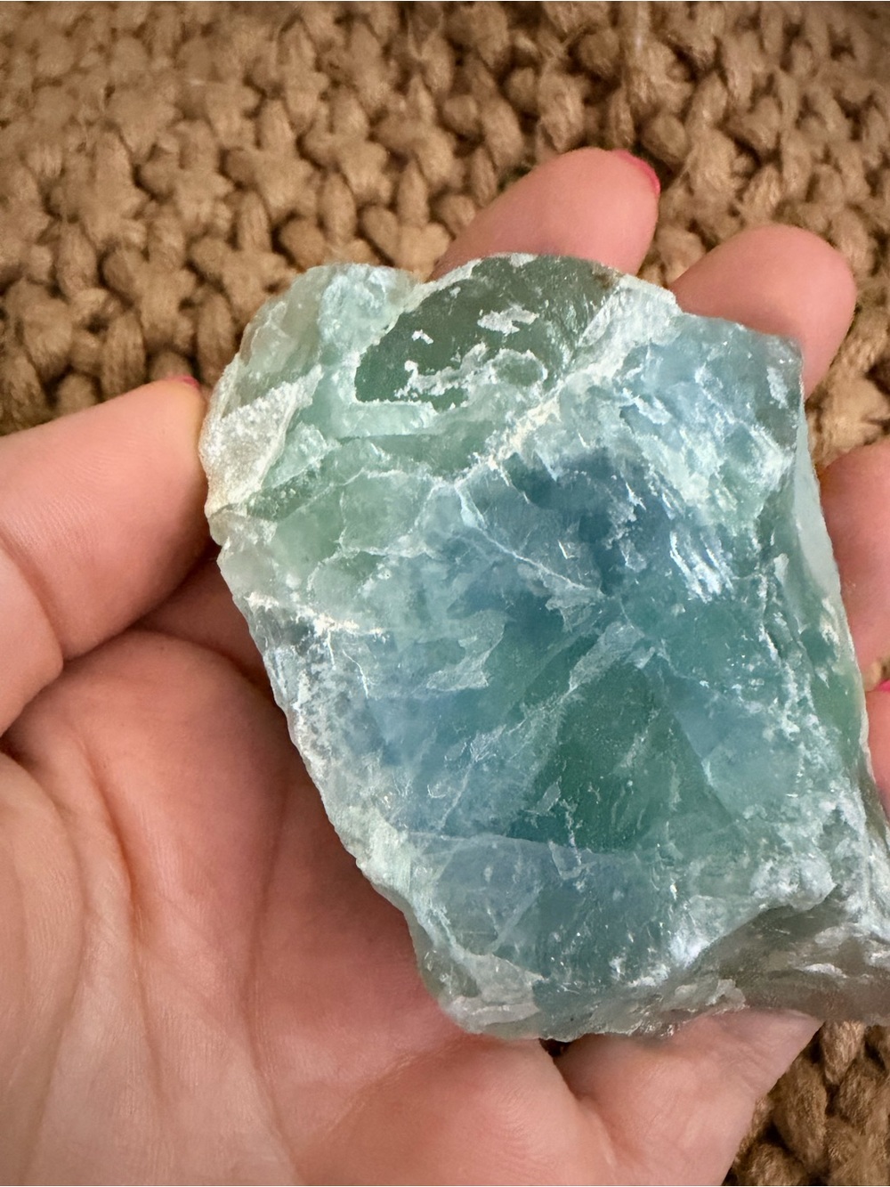 Natural Raw Rainbow Fluorite Crystal Chunk / Blue Green Fluorite Specimen